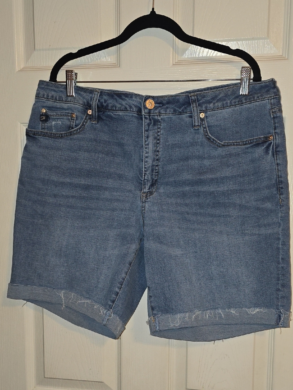 Seven7‎ Mid Blue Cuffed Jean Shorts